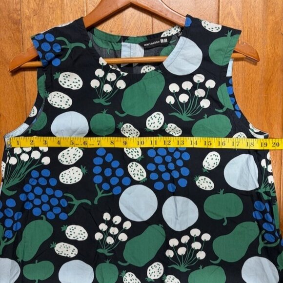 Marimekko Uniqlo Womens Fruit Midi Dress Size M Cotton Hippie Artsy Grapes Boho - Picture 7 of 9